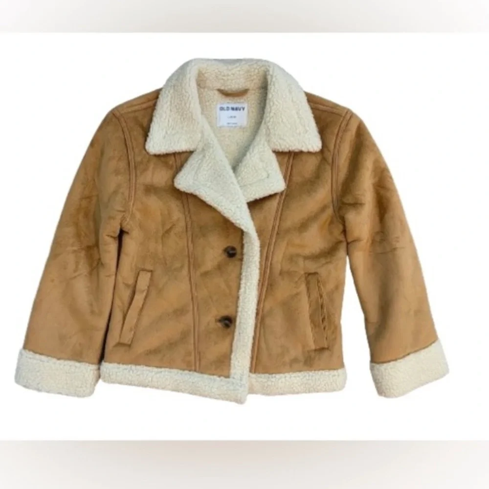Old Navy Girls Tan Sherpa Coat